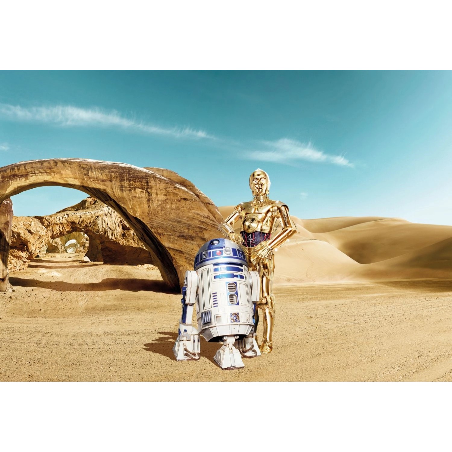 Disney Fototapete Star Wars Droids Beige und Blau 368 x 254 cm 612223 günstig online kaufen