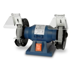 EBERTH Schleifbock mit grober und feiner Schleifscheibe, 150mm Durchmesser, blau.