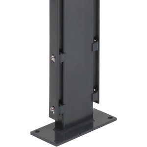 Floraworld Gabionenpfosten anthrazit, 109 cm hoch, mit Bodenplatte für Mauersysteme.