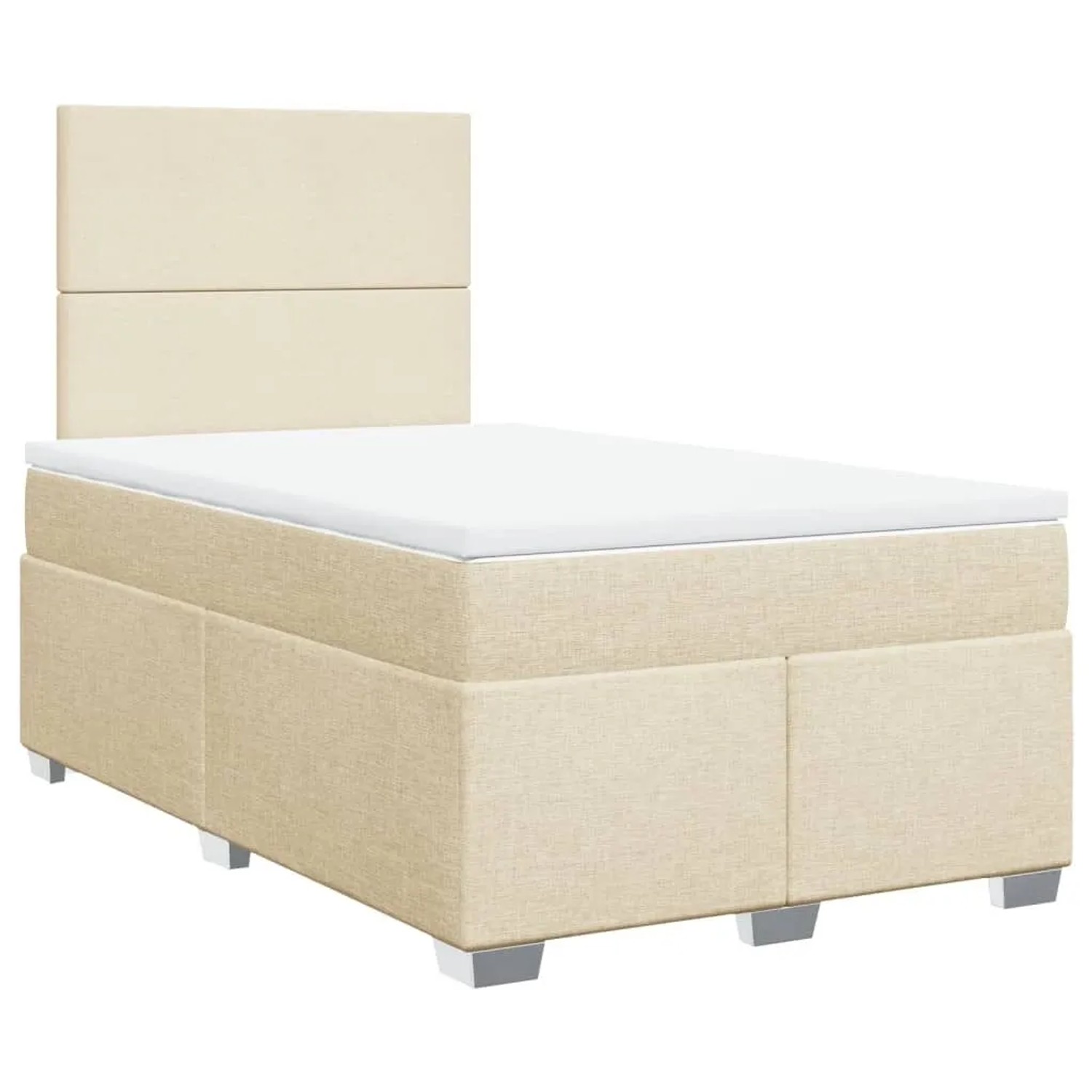 vidaXL Boxspringbett mit Matratze Creme 120x200 cm Stoff 3292753