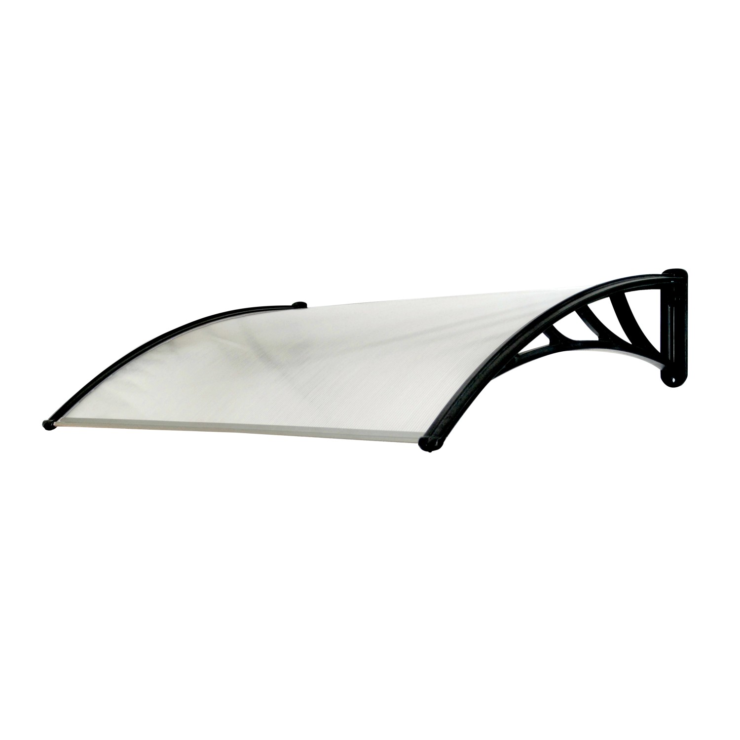 Gutta Pultvordach ECO 120, schwarz/klar, 120x80 cm. Wetterfestes Vordach für Hauseingänge.