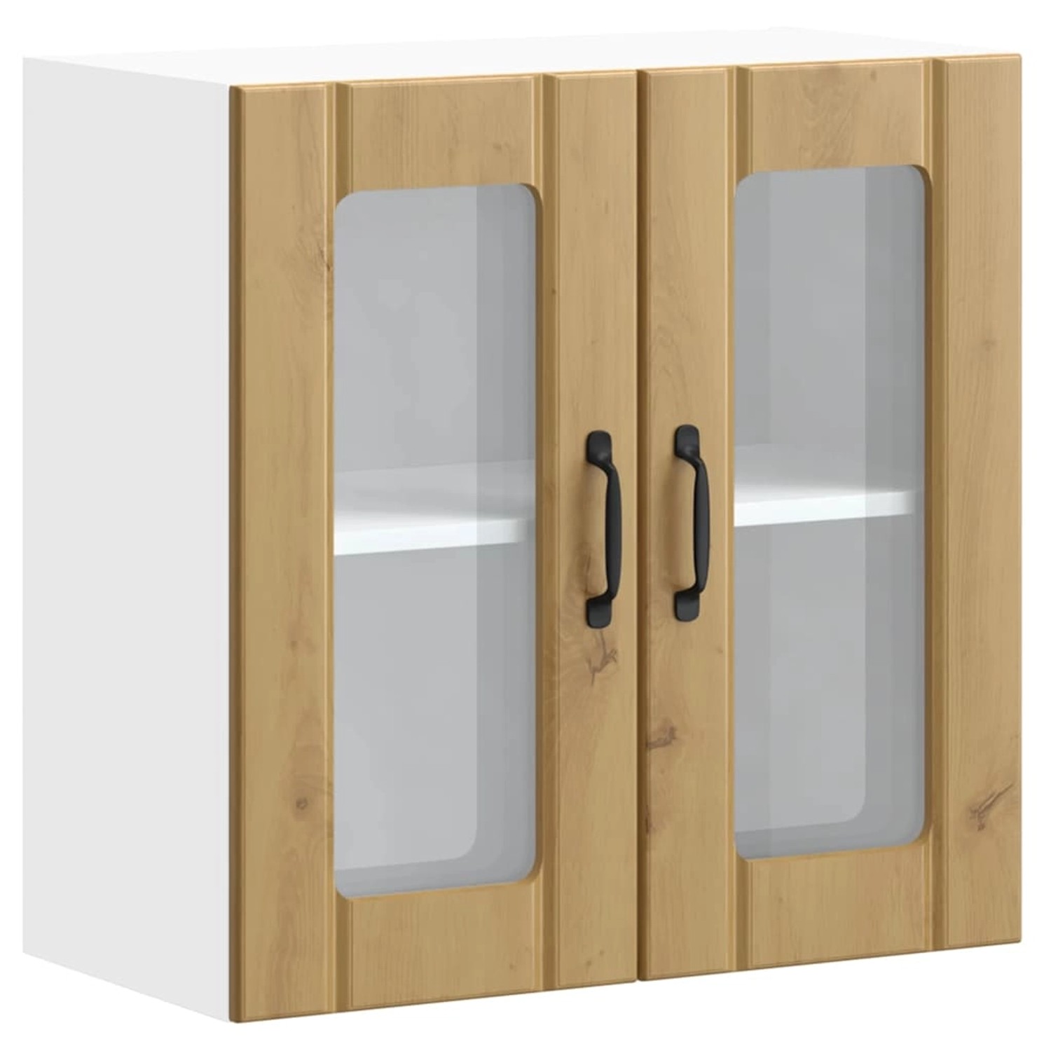 vidaXL Küchen-Hängeschrank mit Glastür Lucca Artisan-Eiche Holzwerkstoff 85 günstig online kaufen