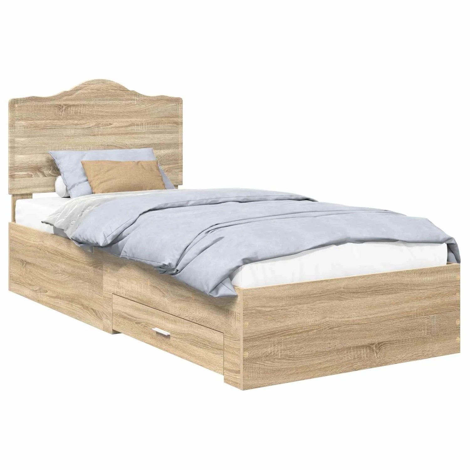 vidaXL Bettrahmen mit Kopfteil Sonoma-Eiche 100 x 200 cm Holzwerkstoff 3413641