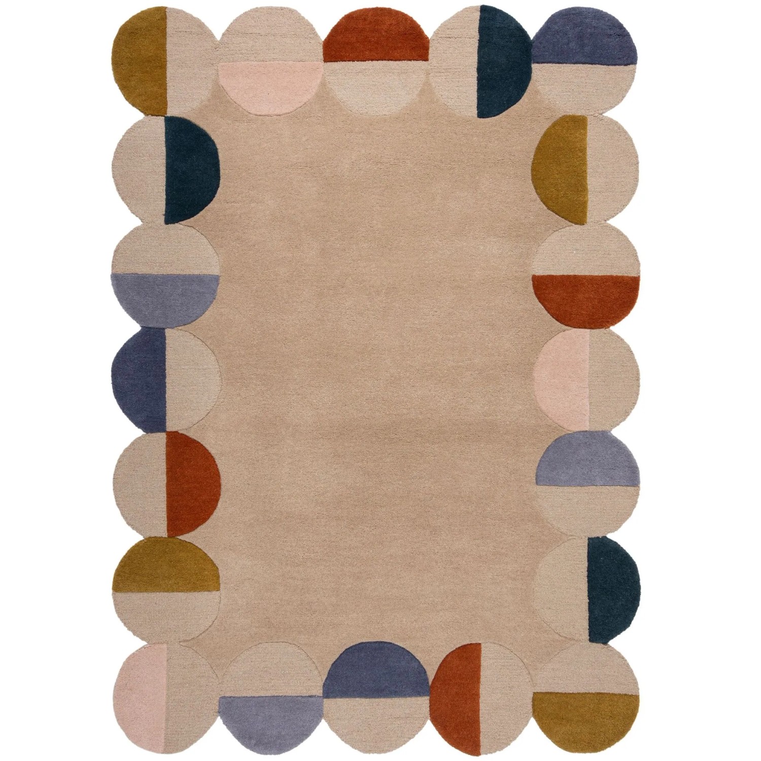 Flair Rugs Wollteppich Mia Frame 160 cm x 230 cm Rost