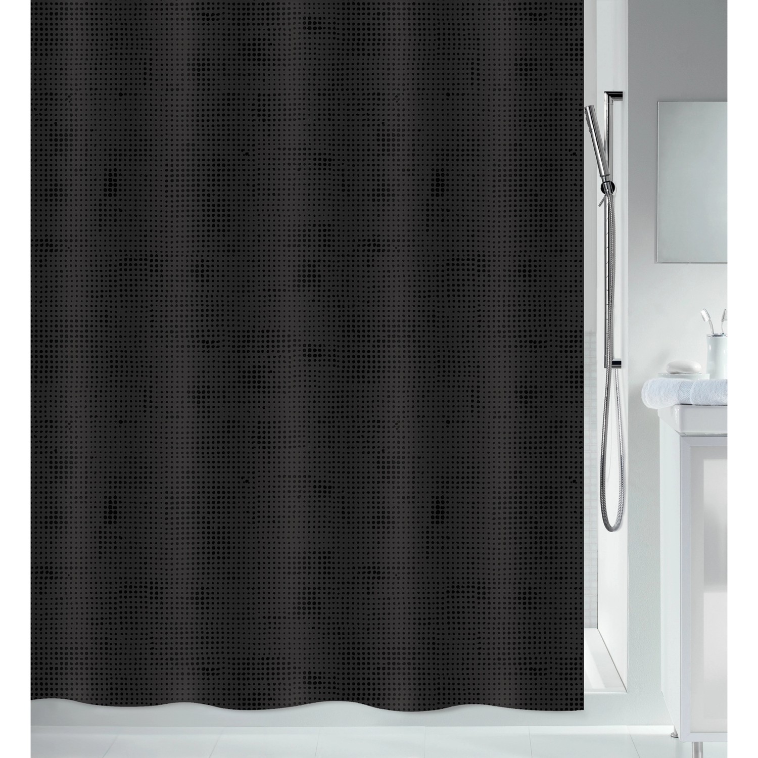 Spirella Duschvorhang Georges 120 cm x 200 cm Schwarz günstig online kaufen