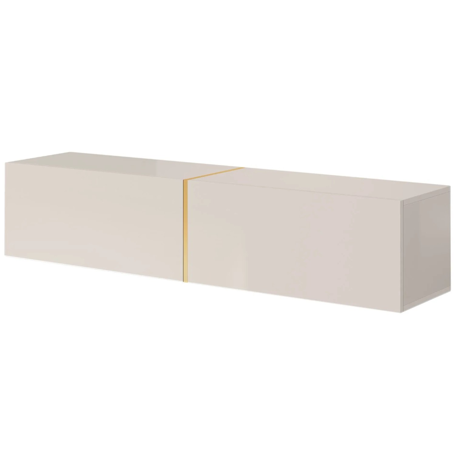 Selsey TV-Hängeboard Bisira 140 cm Kaschmirgrau mit Goldenem Einsatz günstig online kaufen