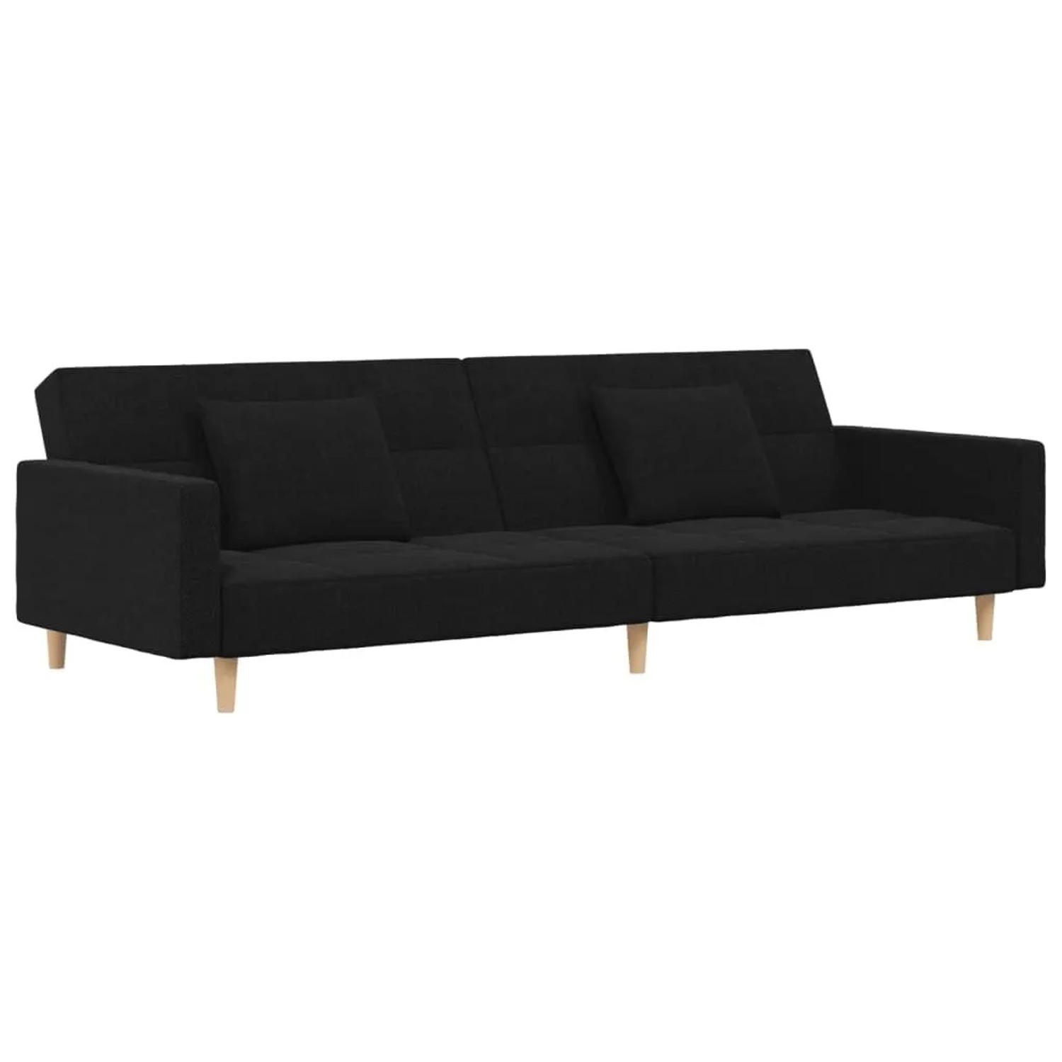 vidaXL Schlafsofa 2-Sitzer mit 2 Kissen Schwarz Stoff 375801 günstig online kaufen