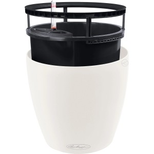 Weißes Lechuza Classico Color LS 35 Pflanzgefäß Ø 35 cm mit Bewässerungssystem.