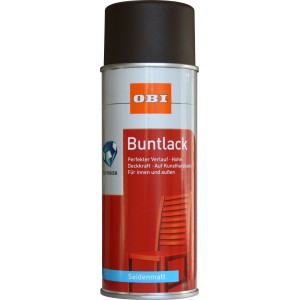 OBI Buntlack Spray RAL 8017 Schokobraun, seidenmatt, 400ml Dose.