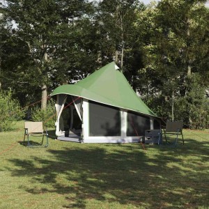 vidaXL Familien-Tipi-Zelt mit Dach Grün 404 x 370 x 270 cm 42000963