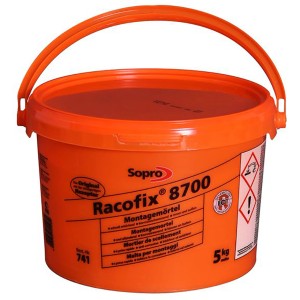Racofix 8700 Montagemörtel im 5 kg Eimer, schnell erhärtender Trockenmörtel für Montagearbeiten.