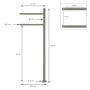 ML-Design Standbriefkasten mit Zeitungsfach und Pfosten, Edelstahl Silber, Maßeinteilungen