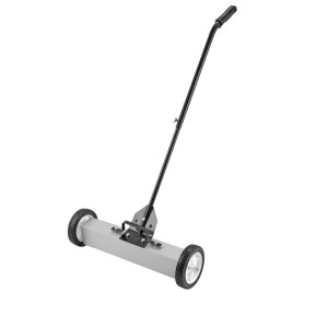 STAHLWERK Magnet-Bodenkehrer MBK-18 ST mit Rädern und Teleskopstange zum Aufsammeln von Metall.