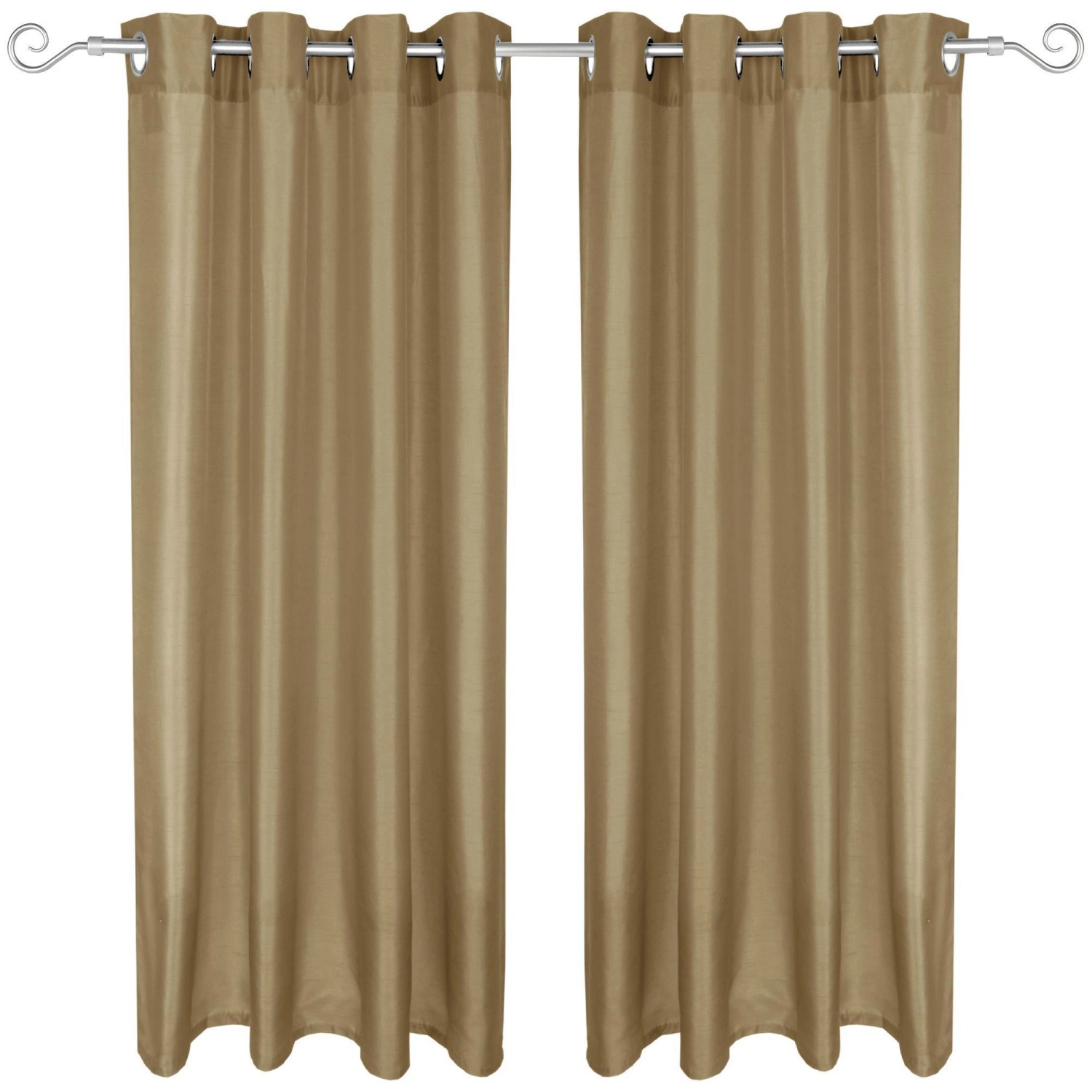 Arsvita 2er Pack Gardine Blickdicht Alessia mit Ösen 140 cm x 175 cm Taupe günstig online kaufen