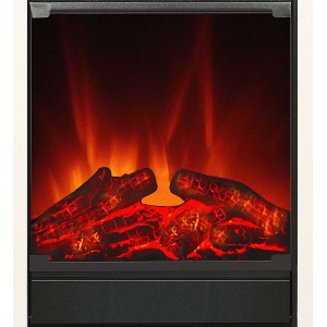 EL Fuego Elektrokamin Tessin Weiß mit Flammeneffekt und Heizung