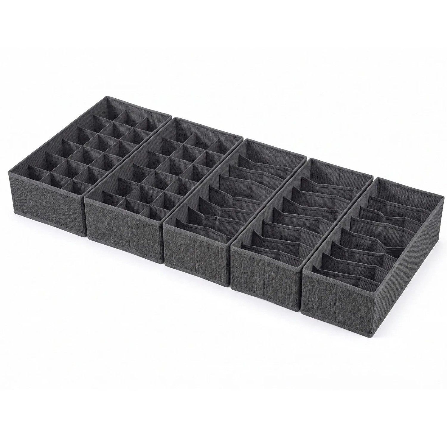 Sekey Aufbewahrungsbox Schubladen Organizer aus Vliesstoff Faltbar 5er Set 2 Größen für HEMNES 108 cm 2 x 19 x 41 x 11 cm 3 x 15 x 41 x 11 cm Kleidung
