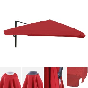 Roter MCW Ersatzbezug für Sonnenschirm A96 3x4m mit Flap.