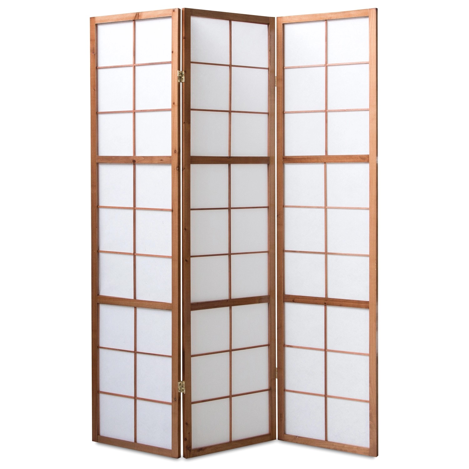 Homestyle4u 3-tlg. Paravent Shoji in Braun 132x175 cm 273 günstig online kaufen