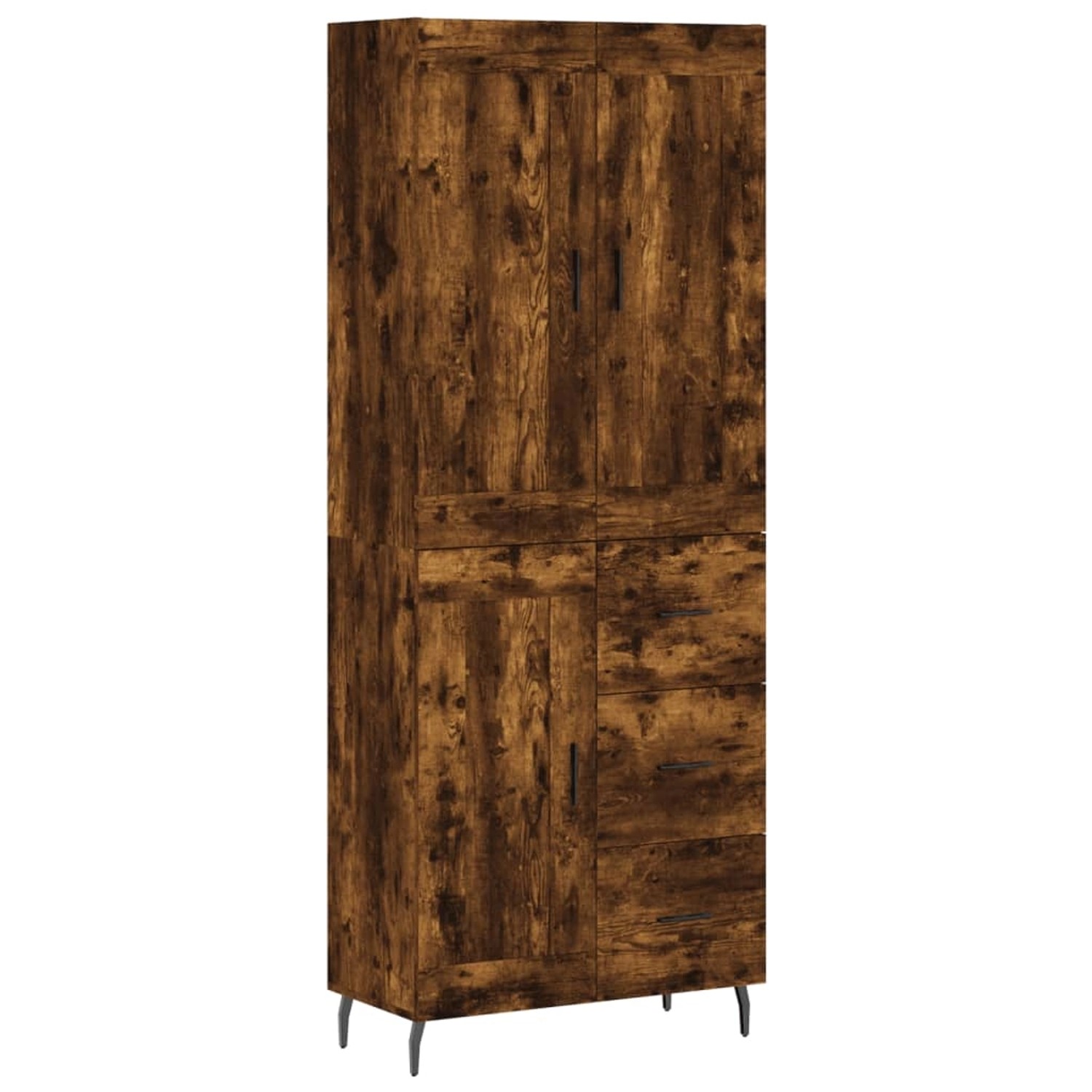 vidaXL Highboard Räuchereiche 69,5x34x180 cm Holzwerkstoff 3200022