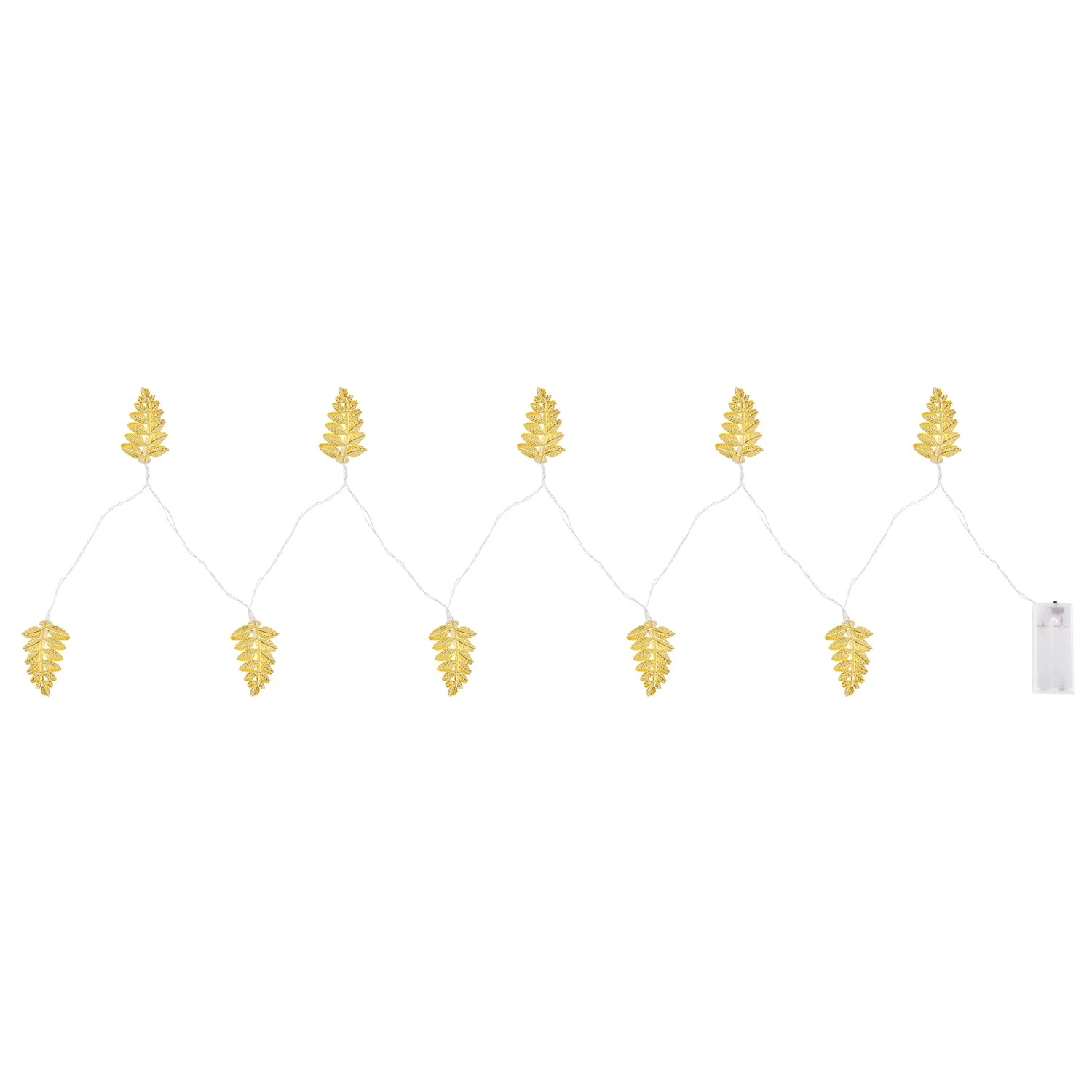 Globo LED-Lichterkette Blätter 10 LEDs Kunststoff 165 cm Gold