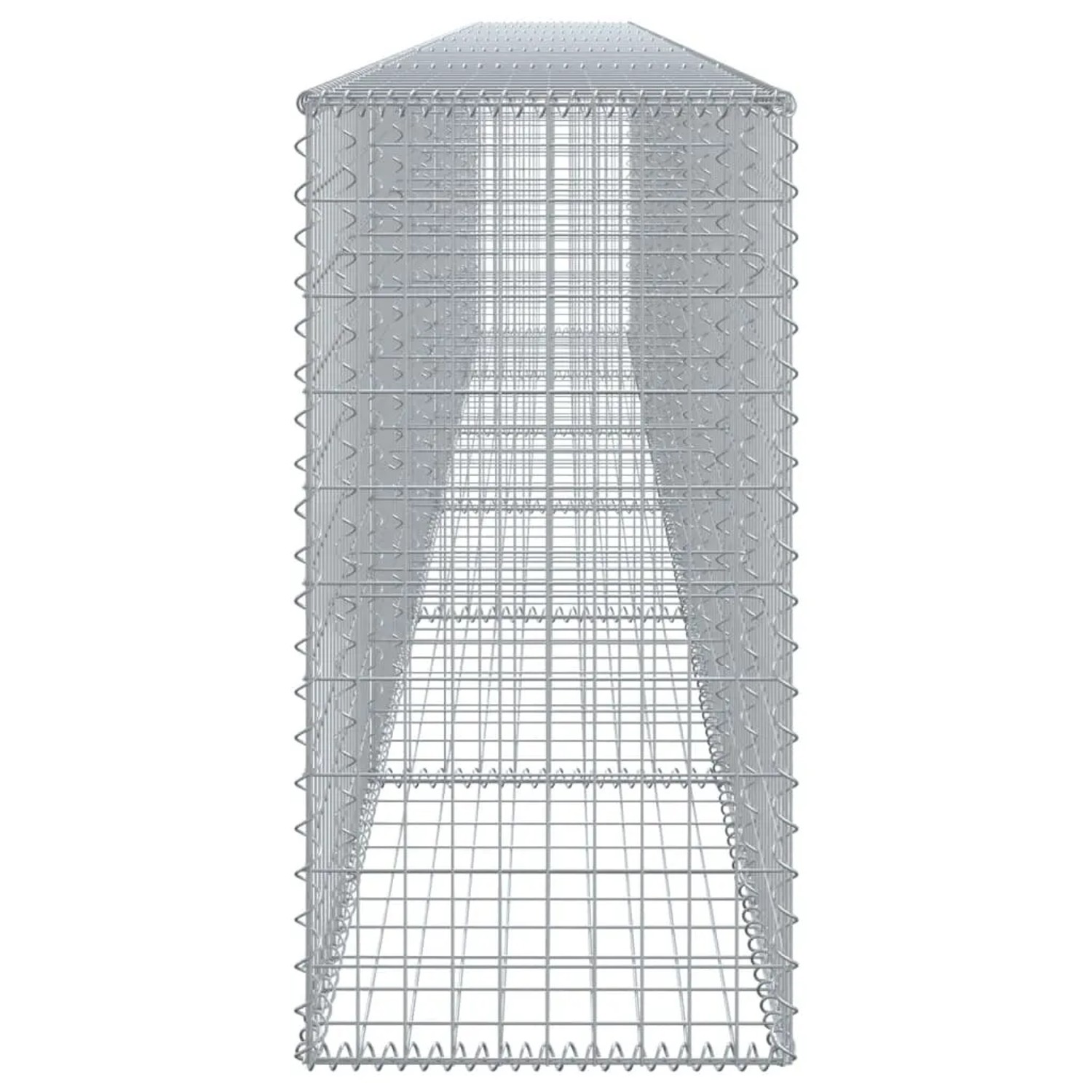 Silberne vidaXL Gabione mit Deckel, 600x50x100 cm, aus Eisen für Hochbeete.