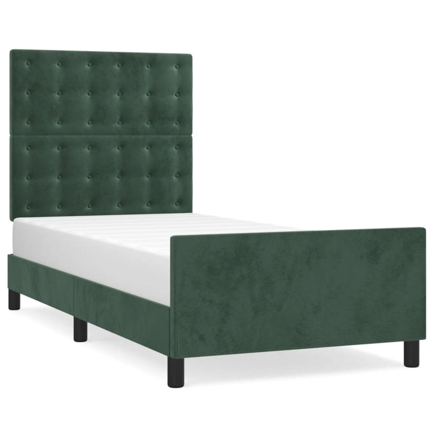 vidaXL Bettgestell mit Kopfteil Dunkelgrün 100x200 cm Samt Modell 81367784 günstig online kaufen