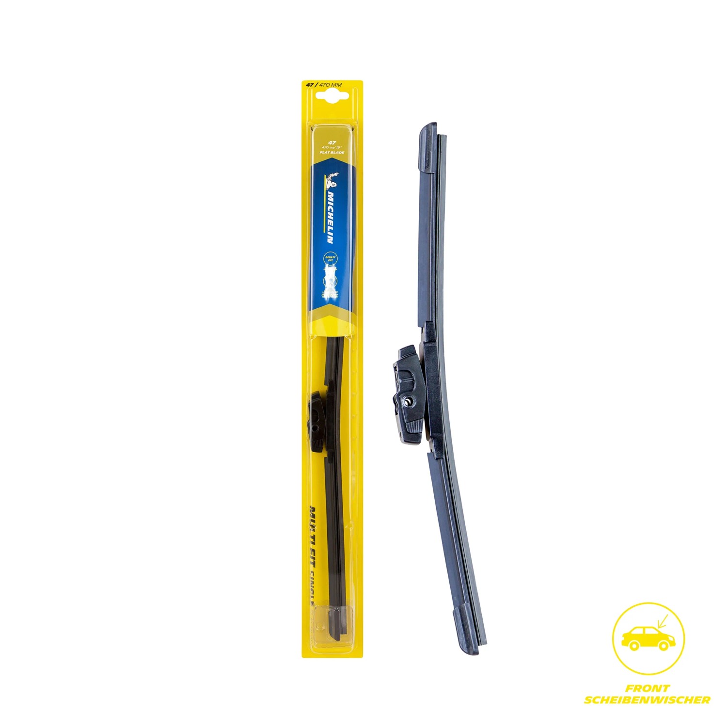 Michelin Scheibenwischer Multi Fit 47, 470 mm, Flat Blade. Für klare Sicht und mehr Sicherheit beim Autofahren.