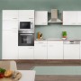 Respekta Küchenzeile KB340EYWMIGKE, 340 cm, Weiß Seidenglanz/Eiche York Nachbildung, mit E-Geräten.