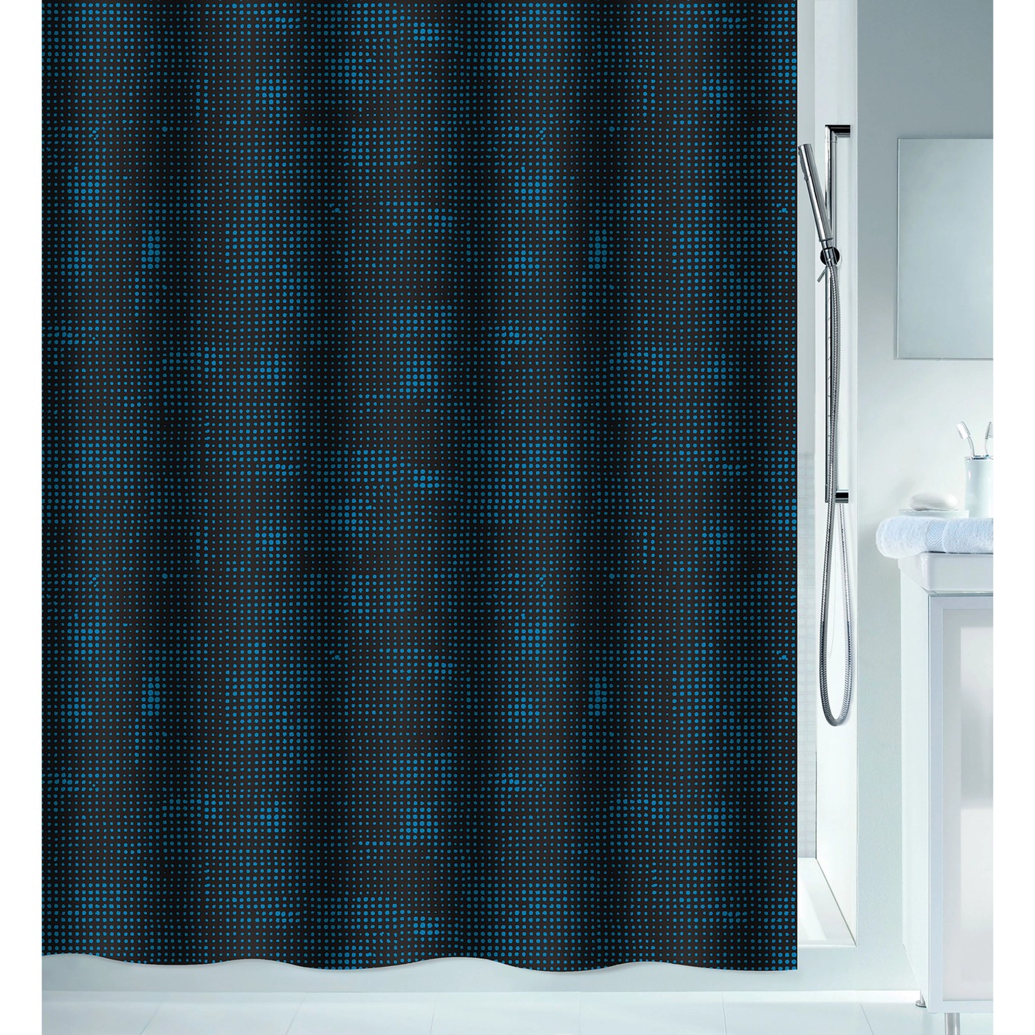 Spirella Duschvorhang Georges 180 cm x 180 cm Petrol günstig online kaufen