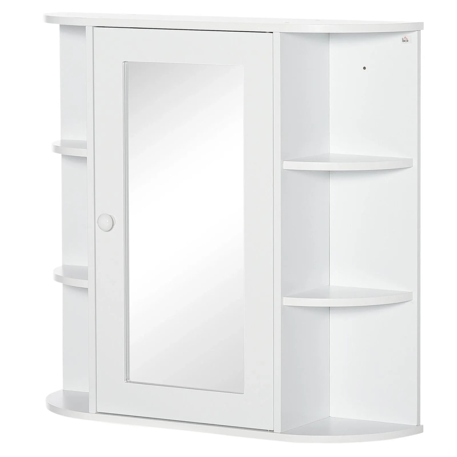 PXloue Spiegelschrank Badspiegel Weiß 66 x 17 x 63 cm mit 8 Fächern für Badezimmer