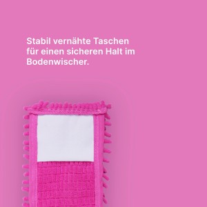 Bestlivings Bodenwischer Ersatzbezug, Beere, 4er Pack. Mikrovelour Chenille für glatte Böden.