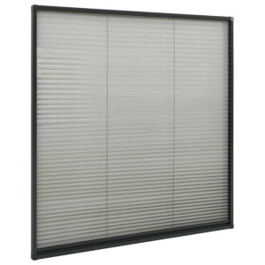 vidaXL Insektenschutz-Plissee für Fenster Alu Anthrazit 120x120 cm 148666