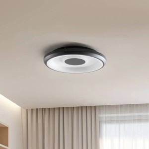Lindby LED Smart Home Deckenlampe Lynden 10013313 Dimmbar in Schwarz 1-flammig Wohnzimmerleuchte