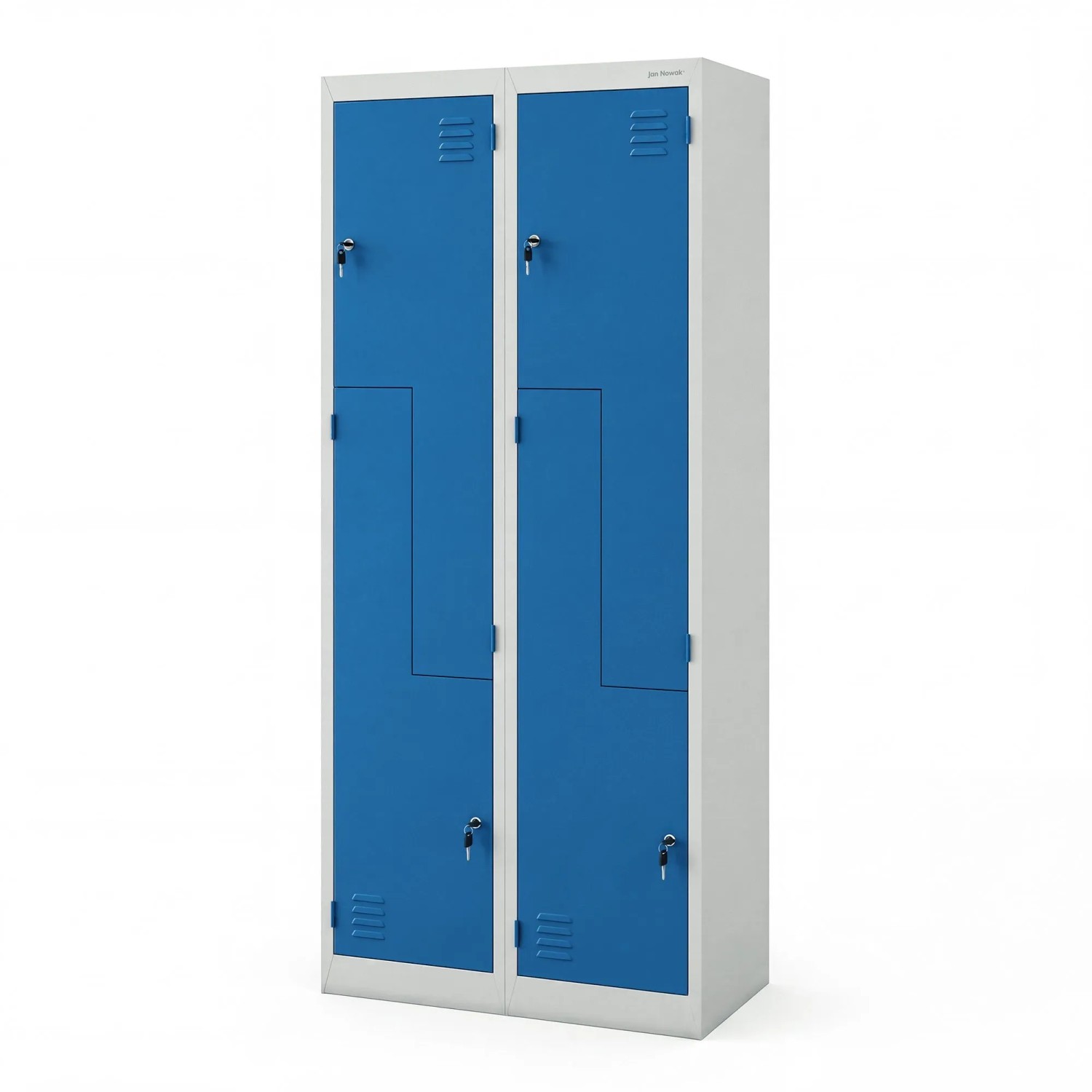 JAN NOWAK Kleiderschrank in L-Form JULIA 185x80x40 cm Grau-Blau