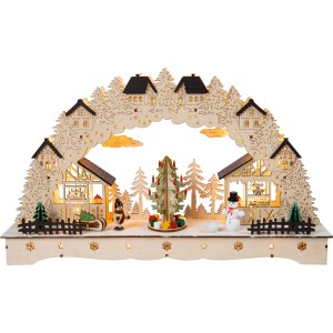 HGD LED-Lichterbogen mit drehendem Weihnachtsbaum, festliche Weihnachtsdekoration.