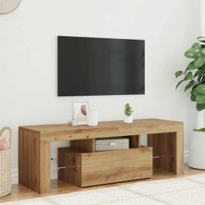 Moderner TV-Schrank in Artisan-Eiche mit LED-Beleuchtung, 120 cm breit.