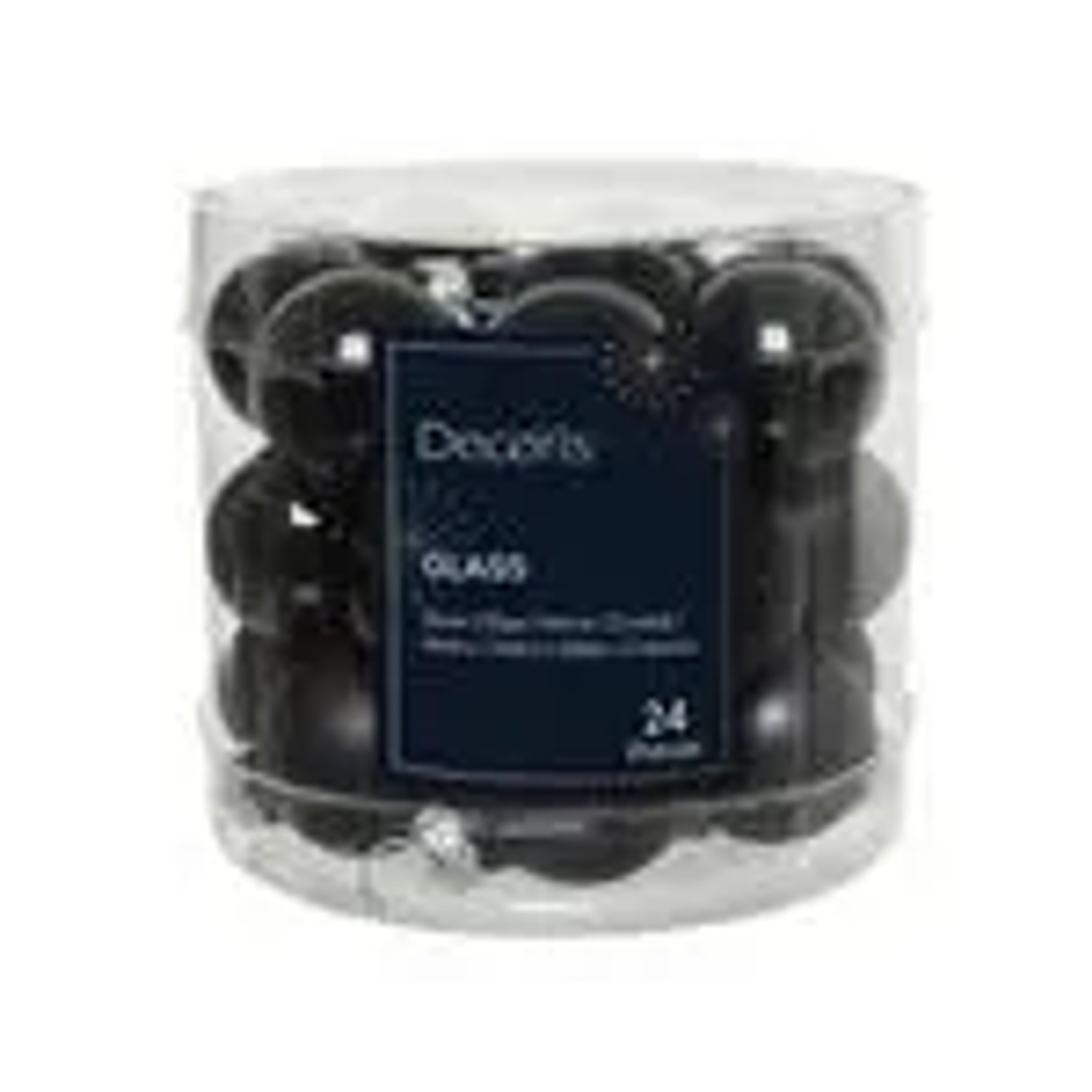 Kaemingk Weihnachtsbaumkugeln Glas 2,5 cm 24 Stueck Schwarz Glanz Matt Mix