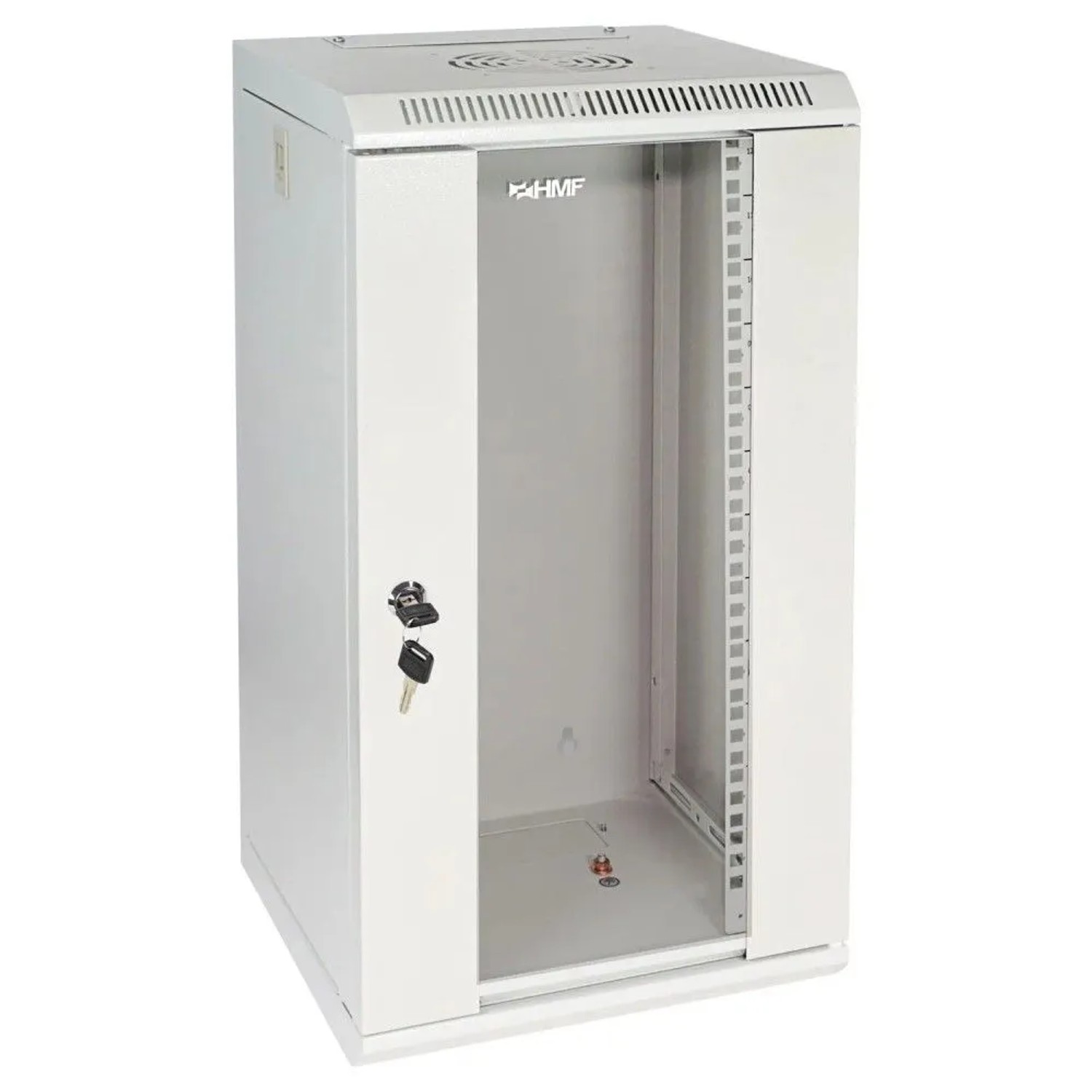 HMF 63312-07 Serverschrank Netzwerkschrank 12HE Wandgehäuse 10 Zoll Rack Lichtgrau