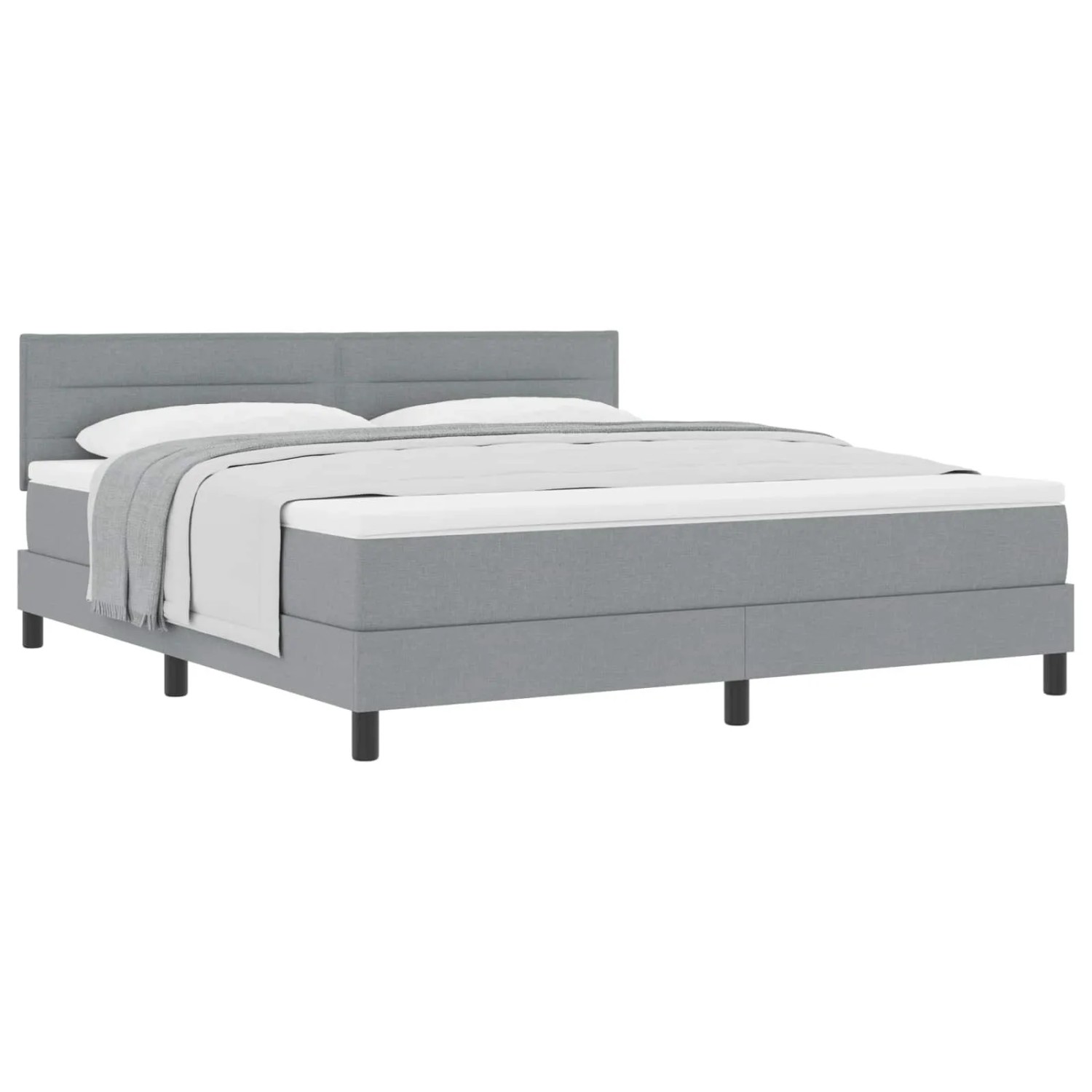 vidaXL Boxspringbett mit Matratze Hellgrau 180 x 200 cm Stoff 3338629 günstig online kaufen