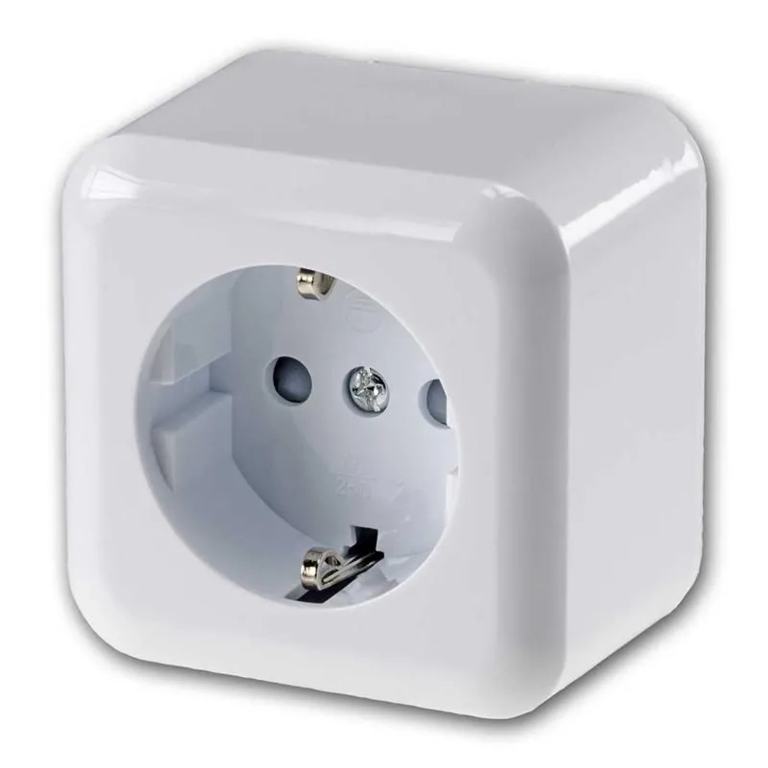 ChiliTec FASKO Schutzkontakt Steckdose AP Weiß 250V 16A