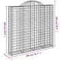 vidaXL Gabionen mit Hochbogen (3 Stk), 200x50x180/200cm, aus verzinktem Eisen.