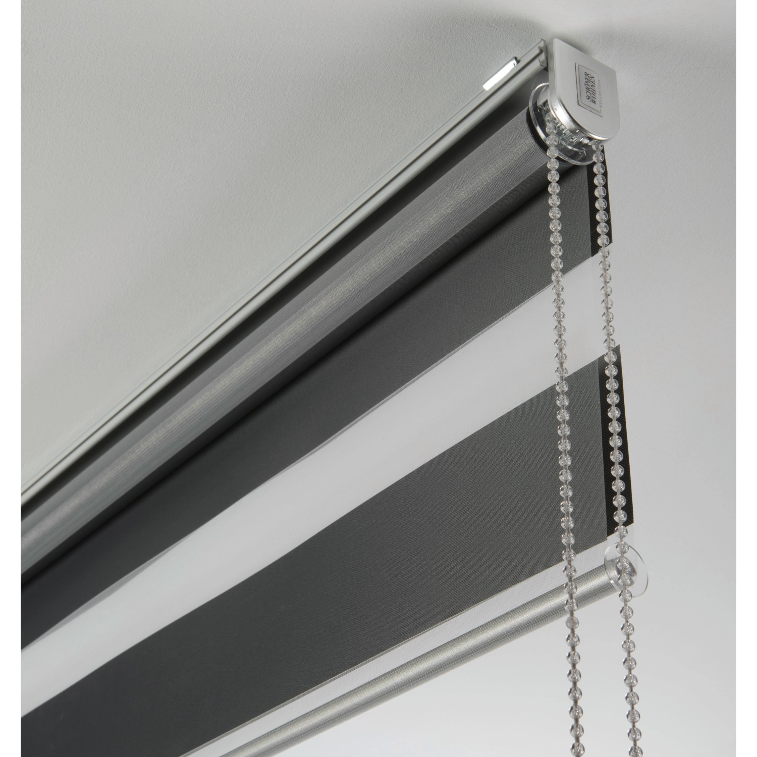 Schöner Wohnen Doppelrollo Tilda, 45x150 cm, grau, mit Kettenzug für variable Lichtregulierung.