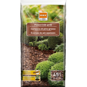 Palette OBI Pinienrinde grob, 51 Säcke à 45 l, zur Beetabdeckung und Unkrautunterdrückung.