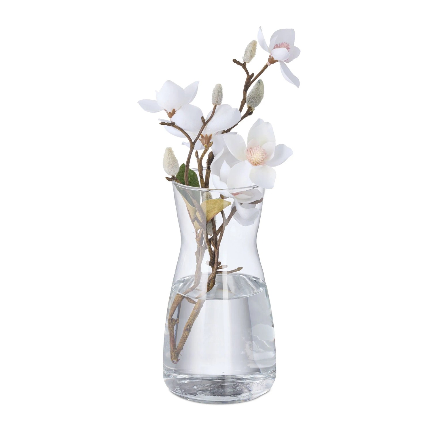 Relaxdays Blumenvase Glas Transparent 20 cm x 10,5 cm 350 g