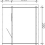 Grundriss Skan Holz Gartenhaus Como 1 Natur, 300x200 cm, Holz-Gartenhaus mit Maßen.