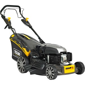 Texas 4in1 Benzin-Rasenmäher Premium 4850TR/WE, selbstfahrend mit Mulchfunktion und Seitenauswurf.