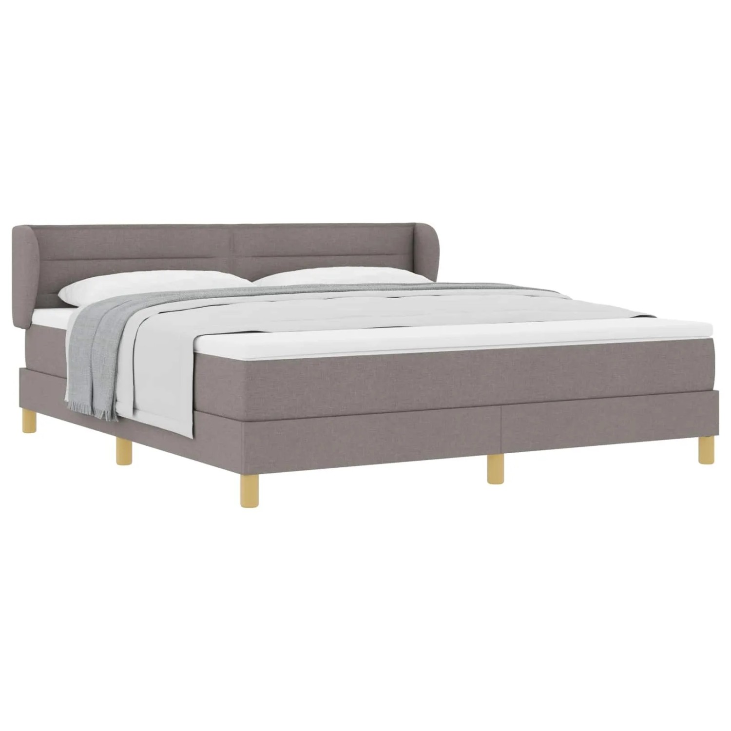 vidaXL Boxspringbett mit Matratze Taupe 180 x 200 cm Stoff 3340168