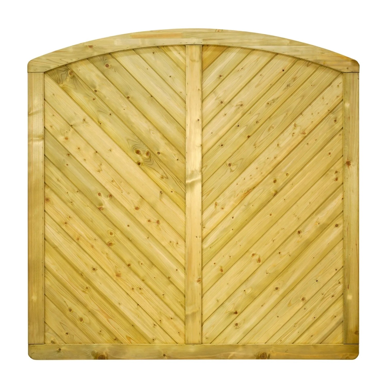 GartenLand Massivzaun INNSBRUCK MASSIV mit Bogen 180x180 cm Holzzaun Fichte PEFC KDI Grün Massiver Rahmen 44x88 mm Sehr Stabil