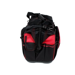 Mephisto Werkzeugtasche Echo mit Schultergurt, robust und wasserdicht, schwarz-rot.