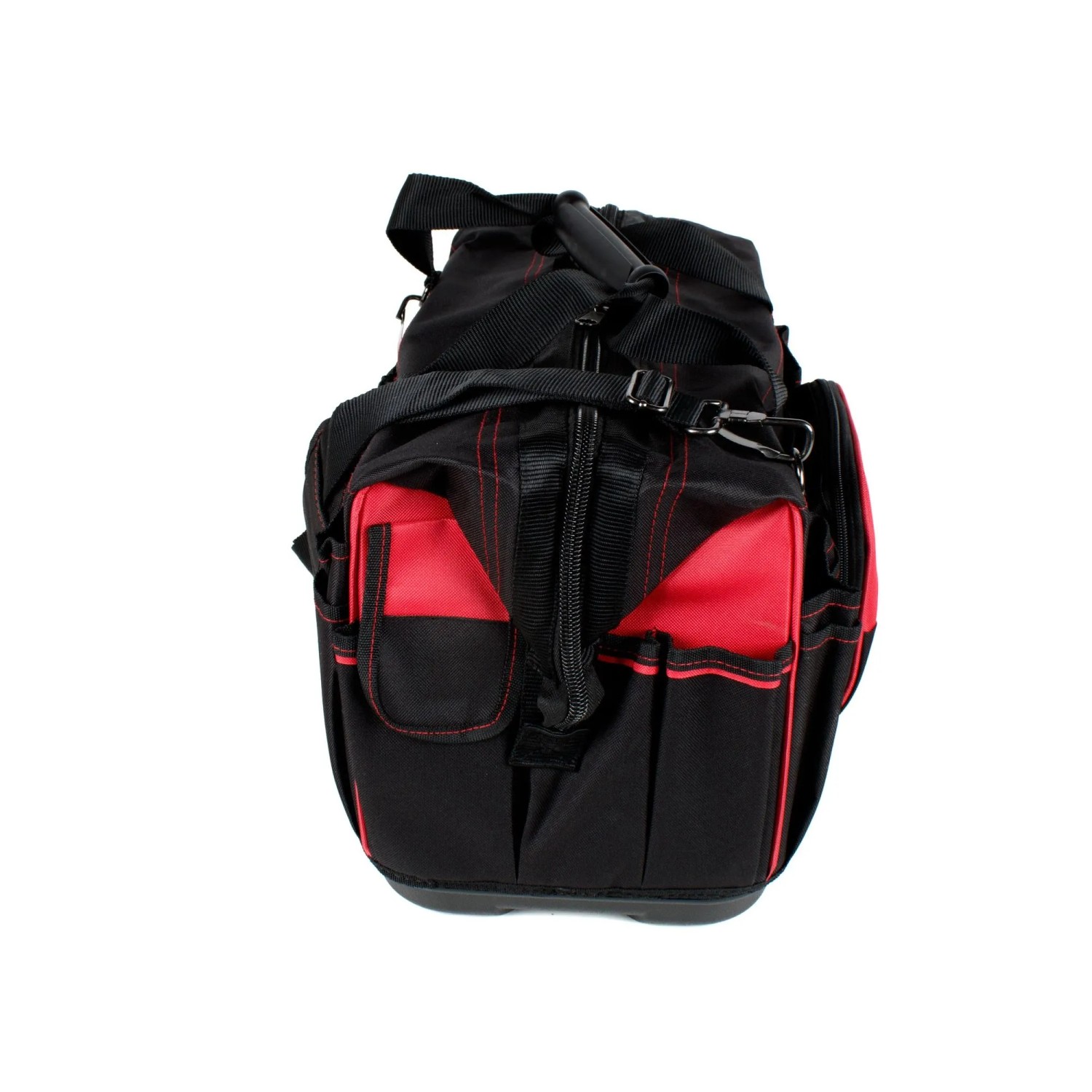 Mephisto Werkzeugtasche Echo mit Schultergurt, robust und wasserdicht, schwarz-rot.